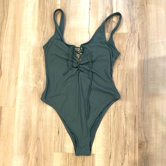 Xhilaration Swim One Piece Ribbed Low Back Bathing Suit Poshmark